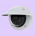 AXIS P3265-LVE Dome Camera with weathershield mounted on wall from left