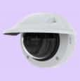 AXIS P3267-LVE, black camera with white cover anglöed to its right