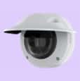 AXIS Q3538-LVE Dome Camera with weathershield, viewed from its left angle