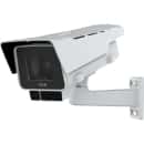 Axis box camera looking left on white background