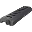 AXIS W703 Docking Station 8-bay, in black color, viewed from its left angle