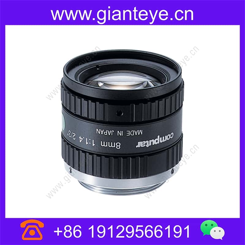 康标达 Computar M0814-MP2 1.500万像素 2/3英寸 8mm F1.4 带锁定光圈和对焦机器视觉镜头(C接口) m0814-mp2_img_00.jpg