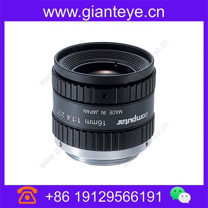 康标达 Computar M1614-MP2 1.500万像素 2/3英寸 16mm F1.4 带锁定光圈和对焦 MP 机器视觉镜头(C接口) m1614-mp2_img_00.jpg