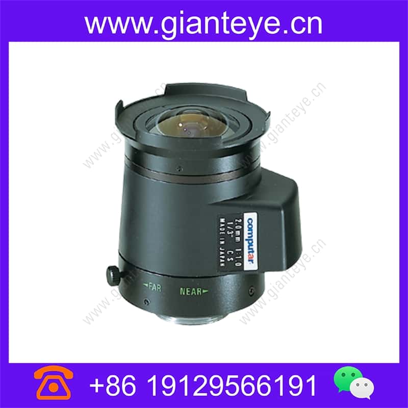 康标达 Computar TG2010FCS-L 1/3英寸 2mm F1.0 非球面 DC自动光圈 带4针迷你连接器长电缆(CS接口) tg2010fcs-l_img_00.jpg