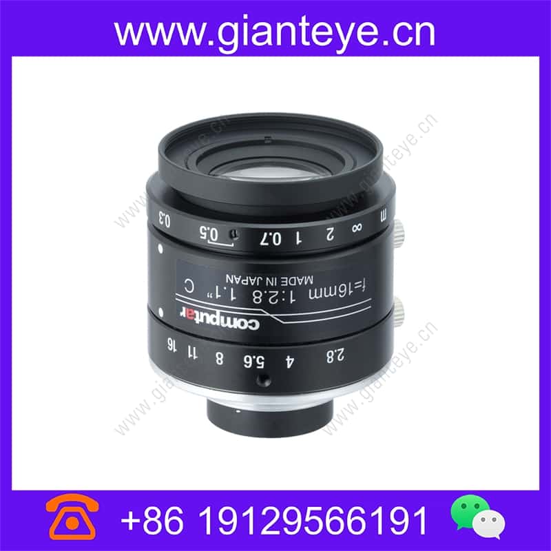 康标达 Computar V1628-MPY2 1200万像素 1.1英寸 16mm F2.8 3.45um 超低失真镜头(C接口) v1628-mpy2_img_00.jpg