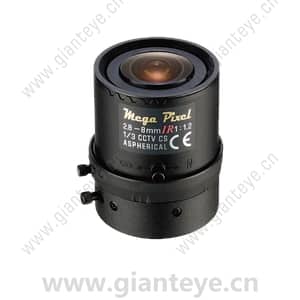 腾龙 TAMRON M13VM288IR 1/2.7英寸 2.8-8mm F/1.2-Close 手动光圈 300万像素 监控镜头 CS接口