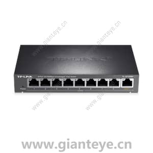 TP-LINK TL-SF1009P 9口百兆非网管PoE交换机 1FE 8PoE 57W 铁壳