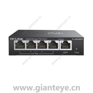 TP-LINK TL-SG2005P 5口全千兆Web网管PoE交换机 1GE 4PoE 57W